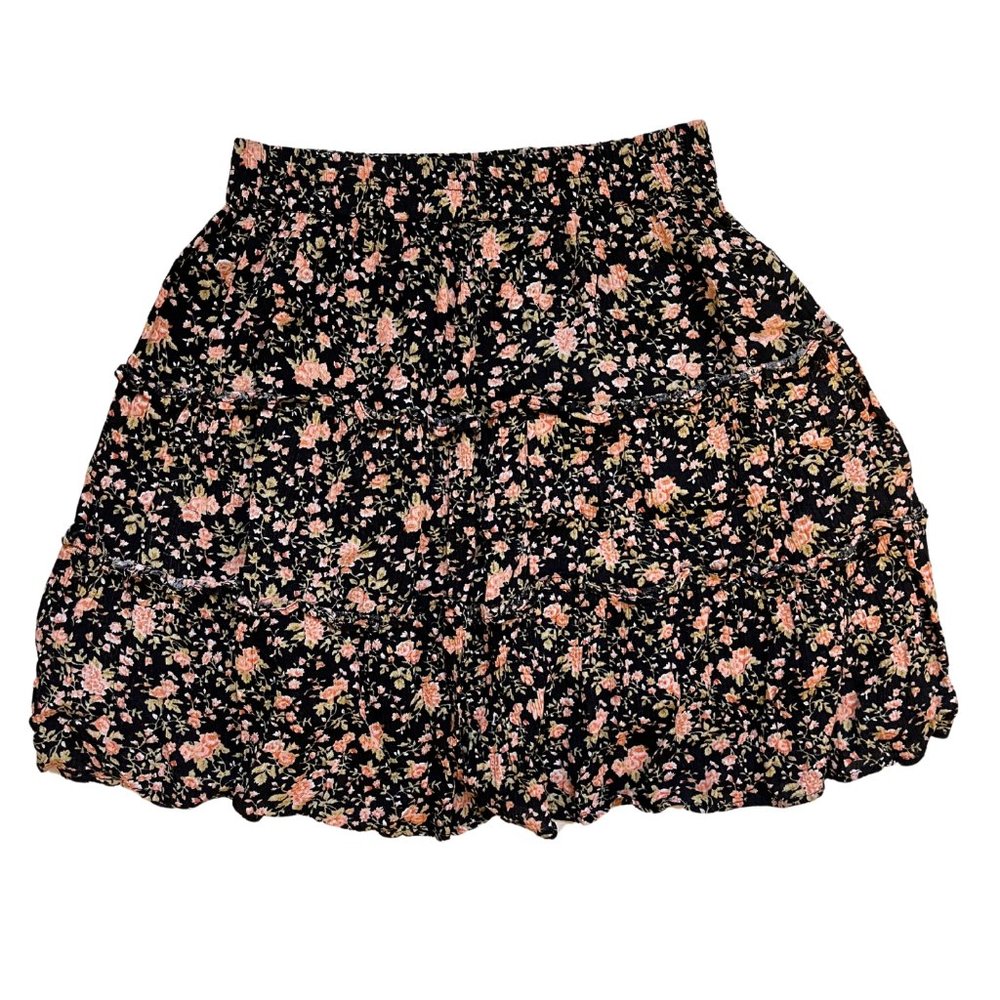 Sim and Sam Floral Ruffle Mini Skirt